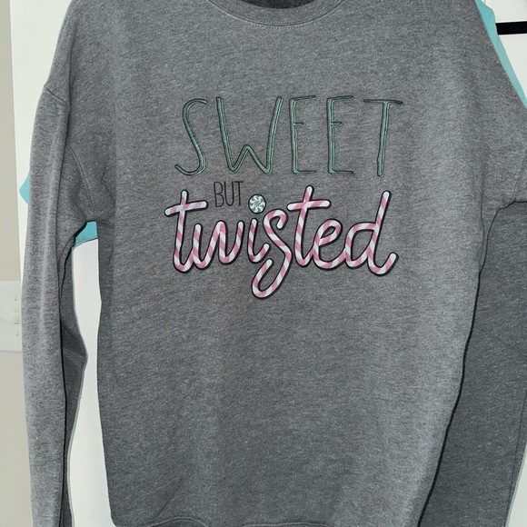 Sweaters - Gray 'Sweet But Twisted' Women's Christmas Sweatshirt